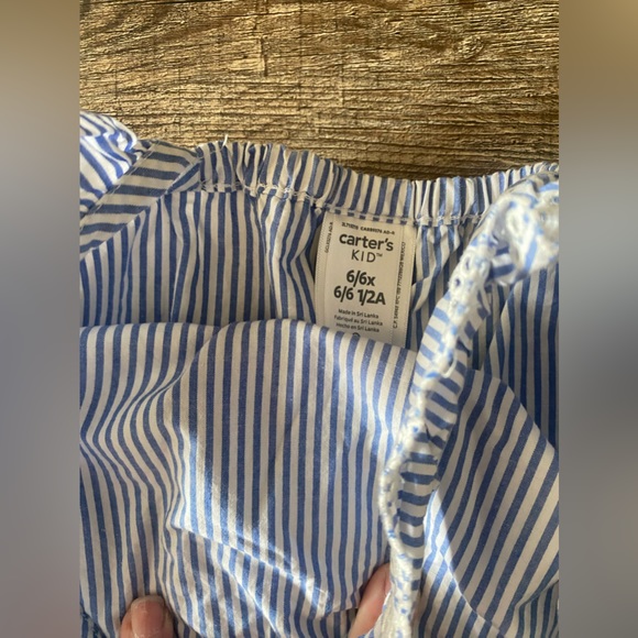 GIRLS blue and white striped romper - Picture 8 of 8